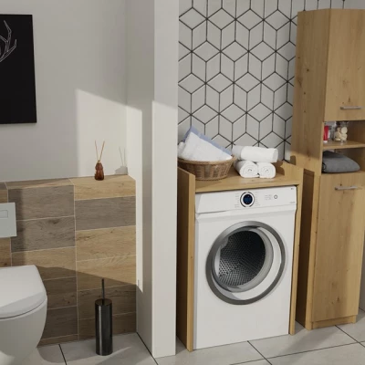 Úzká koupelnová skříňka JANNO - dub artisan