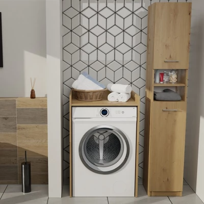 Úzká koupelnová skříňka JANNO - dub artisan