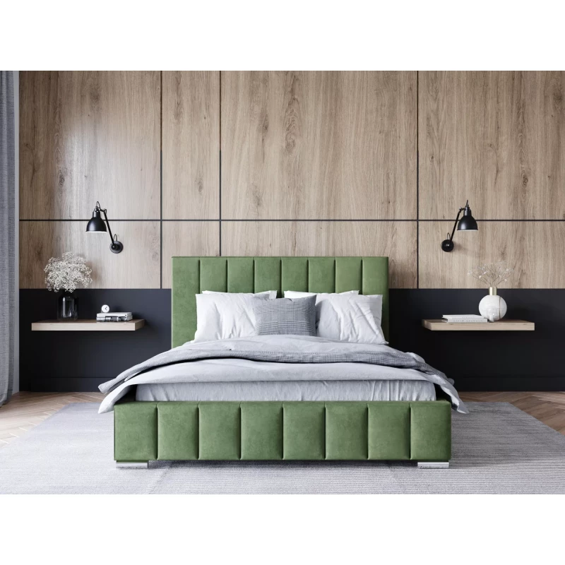 Čalouněná postel 120x200 MANUELA 2 s úložným prostorem - zelená