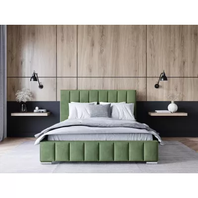 Čalouněná postel 120x200 MANUELA 2 s úložným prostorem - zelená