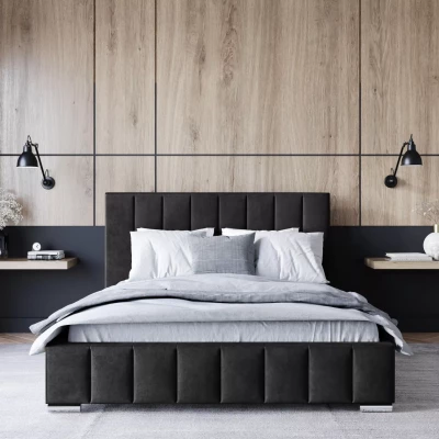 Čalouněná postel 120x200 MANUELA 2 s úložným prostorem - černá