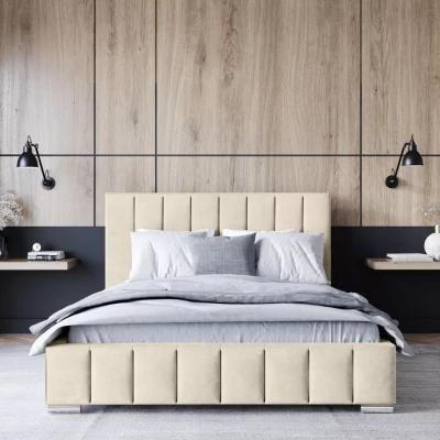 Čalouněná postel 180x200 MANUELA 2 s úložným prostorem - krémová