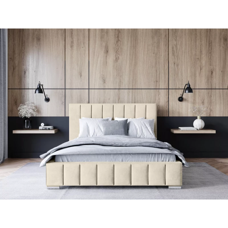Čalouněná postel 180x200 MANUELA 2 s úložným prostorem - krémová