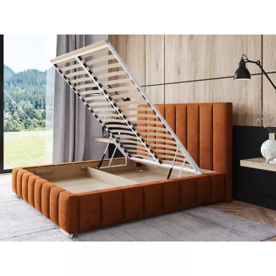 Čalouněná postel 180x200 MANUELA 1 s úložným prostorem - světle šedá