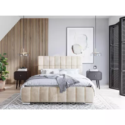 Moderní postel 120x200 ARLETE 2 s úložným prostorem - smetanová