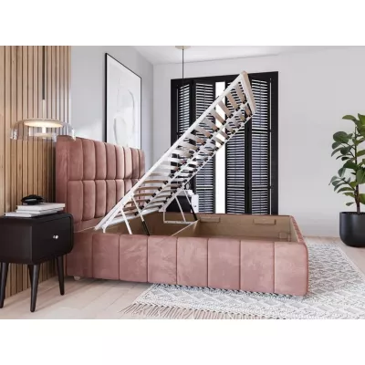 Moderní postel 180x200 ARLETE 2 s úložným prostorem - růžová