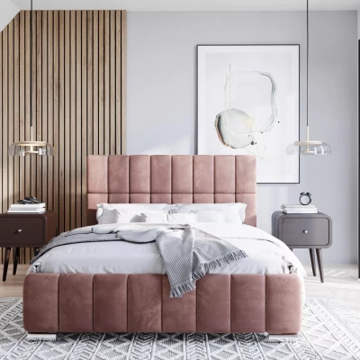 Moderní postel 180x200 ARLETE 2 s úložným prostorem - růžová