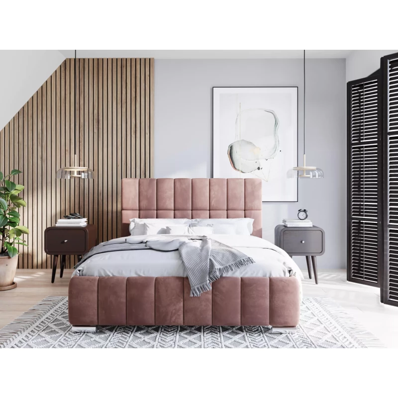 Moderní postel 180x200 ARLETE 2 s úložným prostorem - růžová