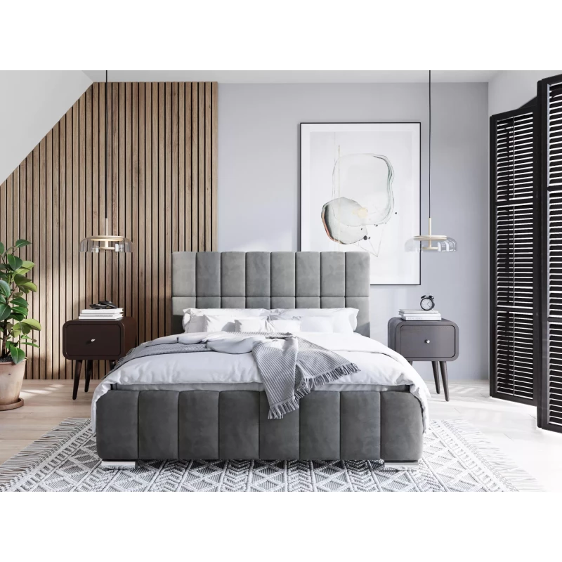 Moderní postel 180x200 ARLETE 2 s úložným prostorem - šedá