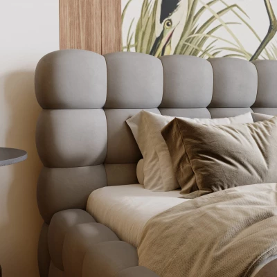 Manželská postel 200x200 MAFALDA 2 - světle šedá