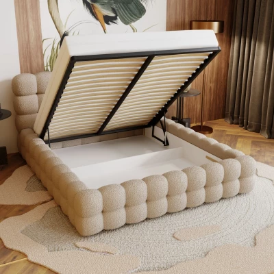 Manželská postel 140x200 MAFALDA 2 - béžová