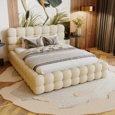 Jednolůžková postel 120x200 MAFALDA - béžová