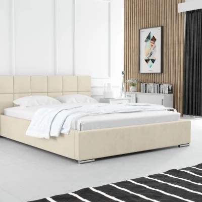 Moderní čalouněná postel 140x200 RUBINA - vanilková