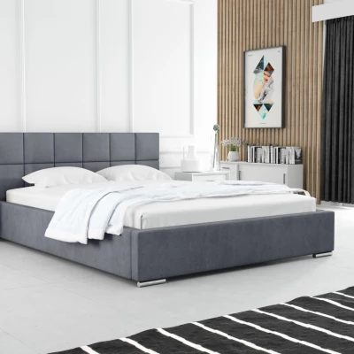 Moderní čalouněná postel 120x200 RUBINA 2 - šedá