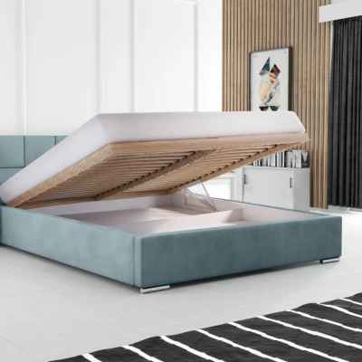 Moderní čalouněná postel 200x200 RUBINA 2 - růžová