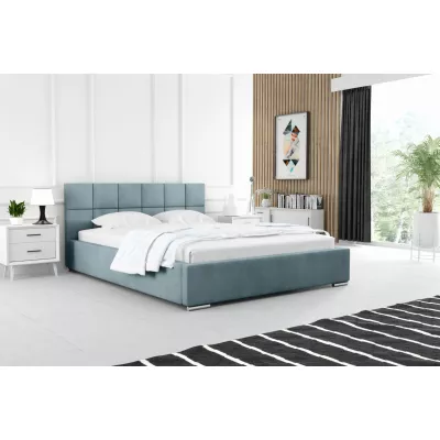 Moderní čalouněná postel 200x200 RUBINA 2 - modrá