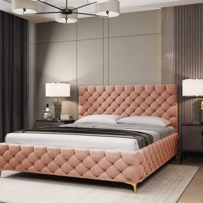 Čalouněná postel 120x200 RUBBINA 2 - růžová