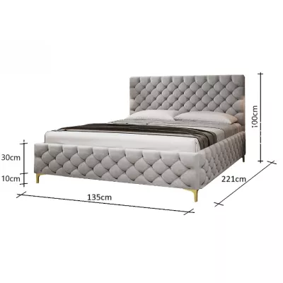 Čalouněná postel 120x200 RUBBINA 2 - světle šedá