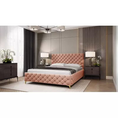 Čalouněná postel 160x200 RUBBINA 2 - růžová