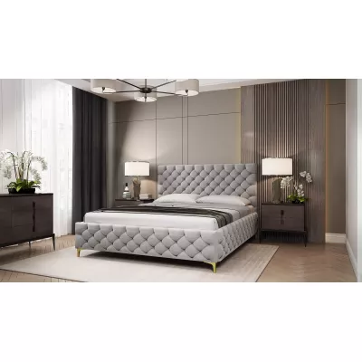 Čalouněná postel 160x200 RUBBINA - světle šedá