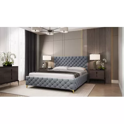 Čalouněná postel 160x200 RUBBINA - šedá