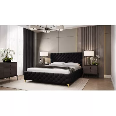 Čalouněná postel 160x200 RUBBINA - černá