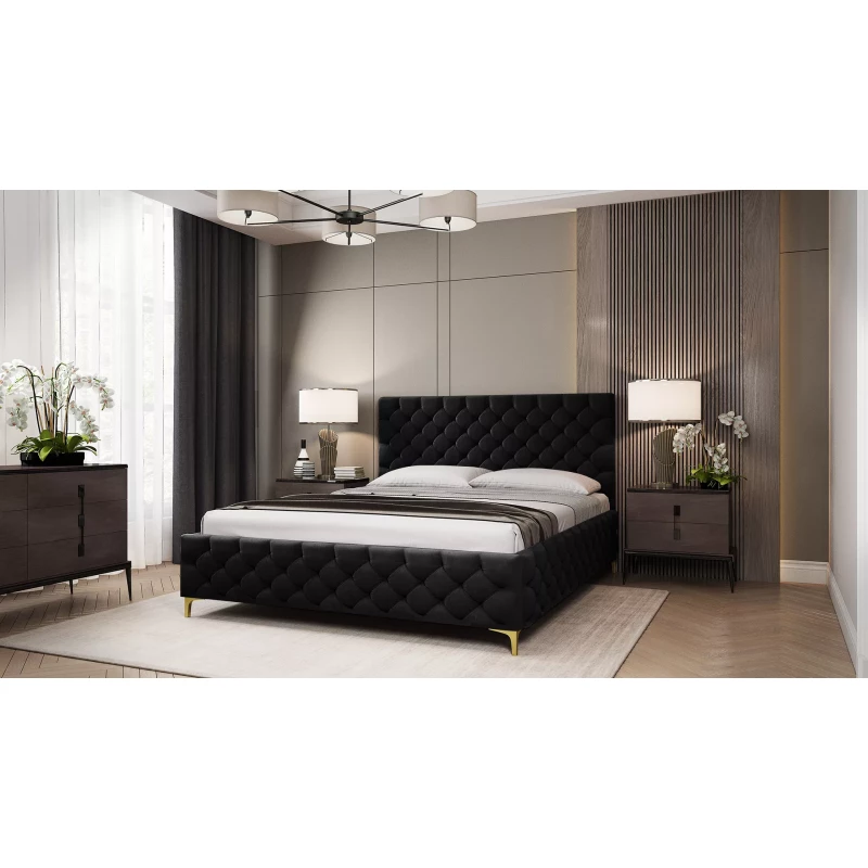 Čalouněná postel 180x200 RUBBINA - černá