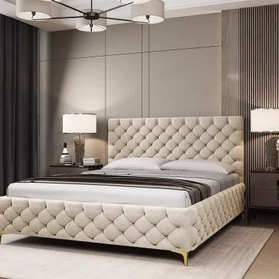 Čalouněná postel 160x200 RUBBINA - vanilková