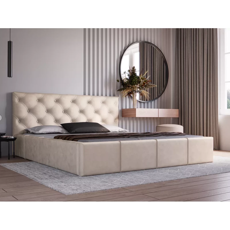 Elegantní čalouněná postel 140x200 NURIA 2 - vanilková