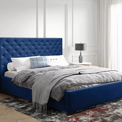 Pohodlná čalouněná postel 160x200 MARISA 2 - modrá