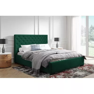 Pohodlná čalouněná postel 180x200 MARISA - láhvově zelená