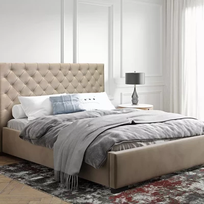 Pohodlná čalouněná postel 180x200 MARISA - béžová