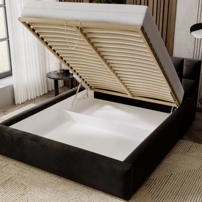 Čalouněná postel 120x200 RICARDINA 2 s prošívaným čelem - šedá