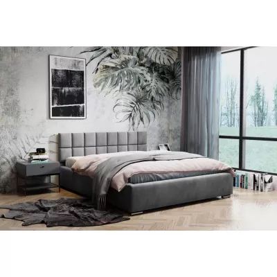 Čalouněná postel 180x200 RICARDINA 2 s prošívaným čelem - šedá