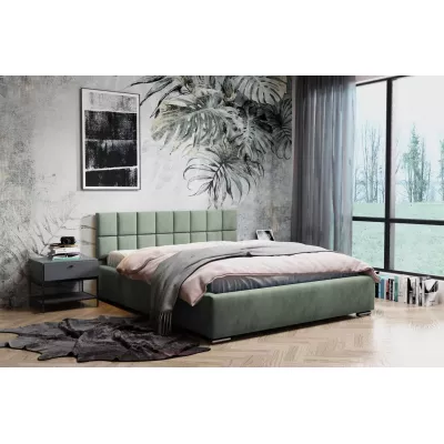 Čalouněná postel 120x200 RICARDINA s prošívaným čelem - mátová