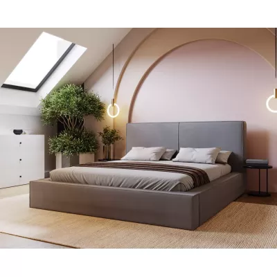 Jednoduchá čalouněná postel 140x200 NIDIA - šedá