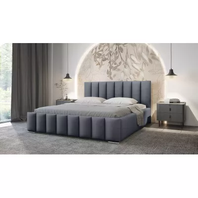 Elegantní čalouněná postel 120x200 MADALENA 2 s úložným prostorem - šedá