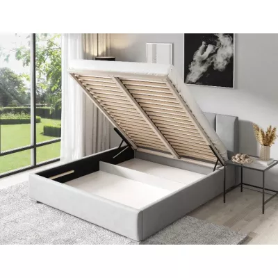 Elegantní čalouněná postel 160x200 MADALENA 2 s úložným prostorem - růžová
