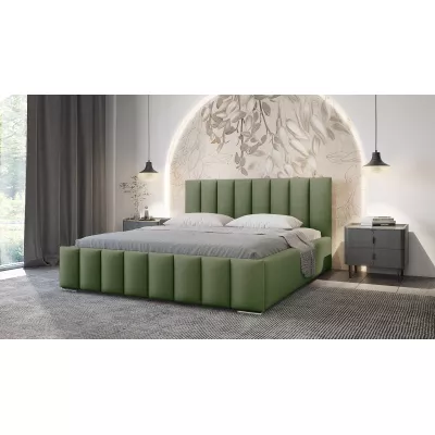 Elegantní čalouněná postel 180x200 MADALENA 2 s úložným prostorem - khaki