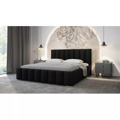 Elegantní čalouněná postel 200x200 MADALENA 2 s úložným prostorem - černá