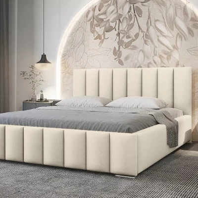 Elegantní čalouněná postel 200x200 MADALENA - vanilková