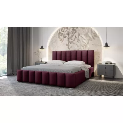 Elegantní čalouněná postel 200x200 MADALENA - vínová