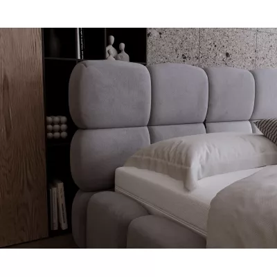 Čalouněná postel 140x200 ALZIRA 2 s úložným prostorem - šedá