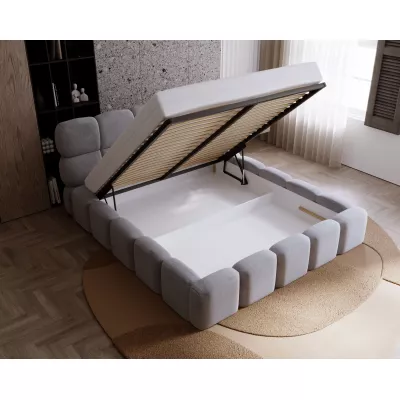 Čalouněná postel 160x200 ALZIRA 2 s úložným prostorem - šedá