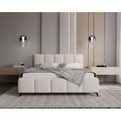Čalouněná postel 180x200 ARMINDA 2 s úložným prostorem - krémově bílá
