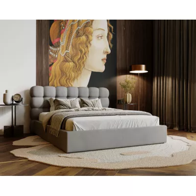 Pohodlná čalouněná postel 180x200 VANIA 2 s úložným prostorem - světle šedá