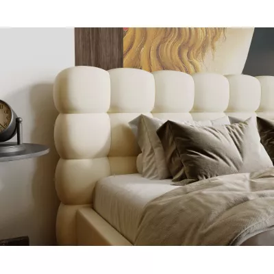 Pohodlná čalouněná postel 160x200 VANIA 2 s úložným prostorem - vanilková