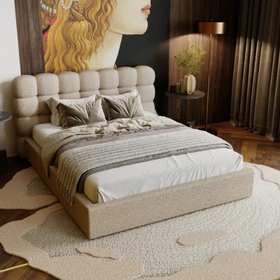 Pohodlná čalouněná postel 180x200 VANIA - béžová