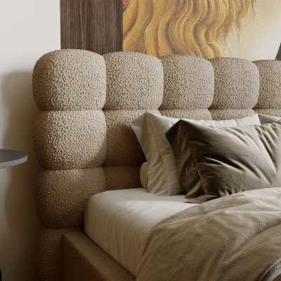 Pohodlná čalouněná postel 200x200 VANIA - béžová