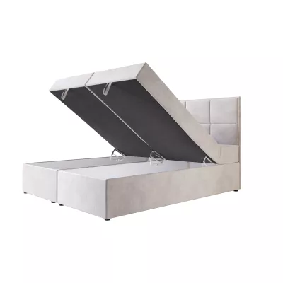 Čalouněná boxspringová postel 200x200 RAHIFA - lahvově zelená